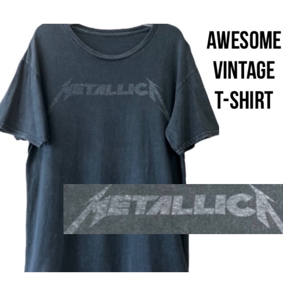 Metallica Vintage T-shirt Distressed Grunge Metallica Rock Band Concert Tee - Picture 13 of 15